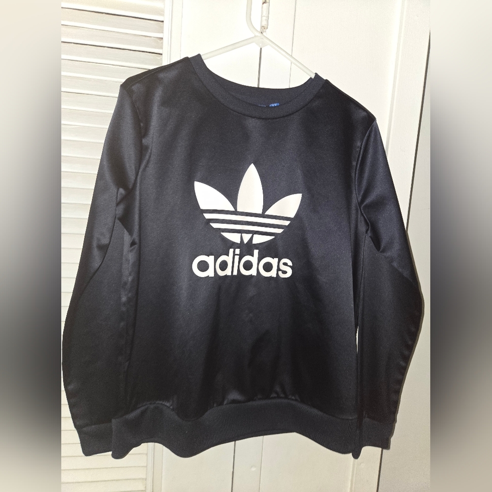 Adidas Women's Trefoil Crew Sweater in DarkBlue Size M